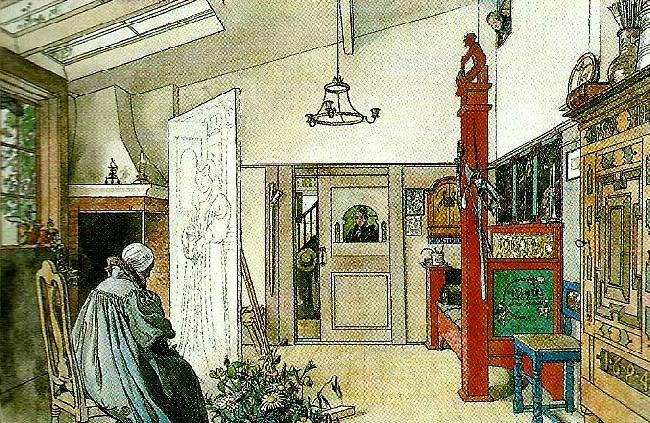 ateljen, andra halften, Carl Larsson